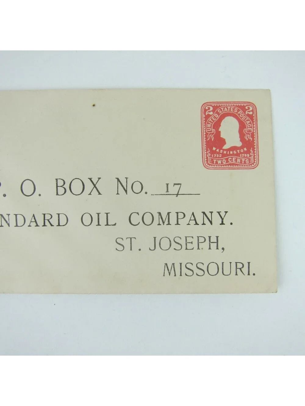 US Postal Stationery Standard Oil Company St. Joseph Missouri 2 cent Antique